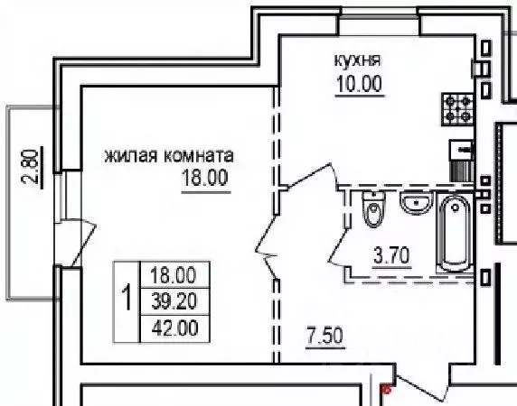 1-к кв. Саратовская область, Саратов пос. Мирный,  (42.0 м) - Фото 0