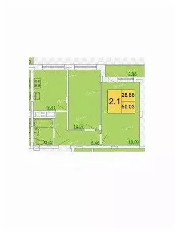 2-к кв. Тульская область, Тула Петровский квартал мкр, ул. Летчика ... - Фото 1