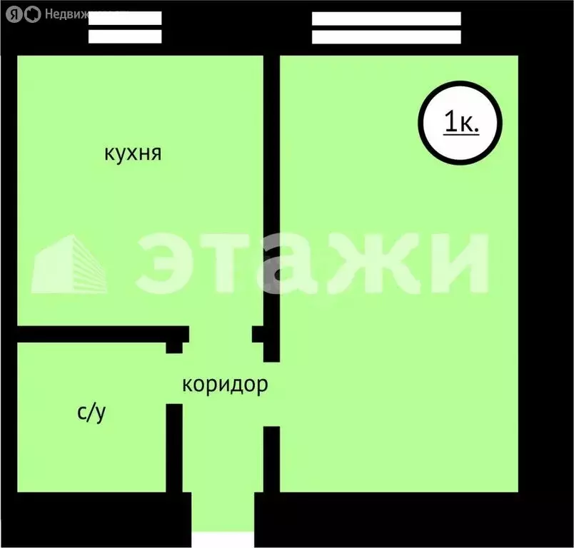 1к в -комнатной квартире (13 м) - Фото 1