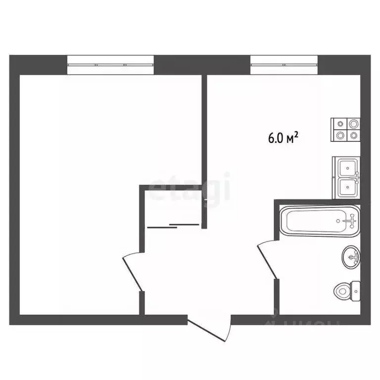 1-к кв. Саратовская область, Балашов Юбилейная ул., 24 (21.3 м) - Фото 2