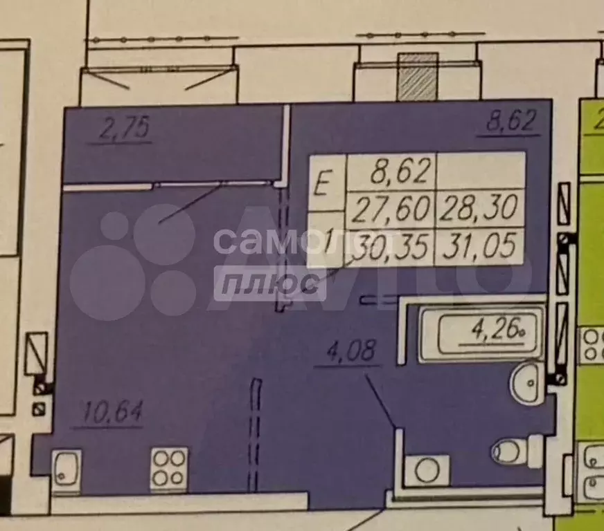 Квартира-студия, 31,1 м, 5/13 эт. - Фото 1