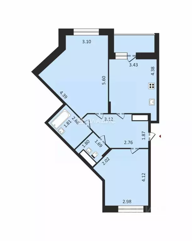 2-к кв. Владимирская область, Владимир ул. Мира, 4 (63.2 м) - Фото 1