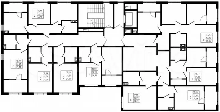 Квартира-студия, 24,7м, 3/8эт. - Фото 1