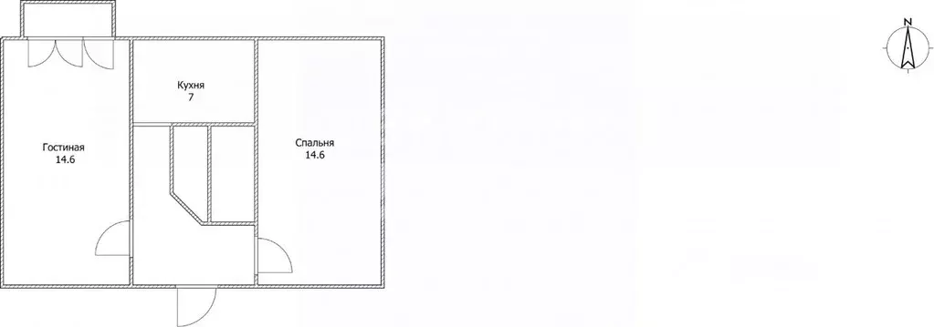 2-к кв. Томская область, Томский район, д. Нелюбино ул. Мира, 5 (43.6 ... - Фото 1