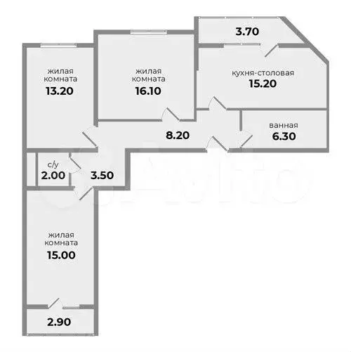 3-к. квартира, 79,5 м, 2/9 эт. - Фото 1