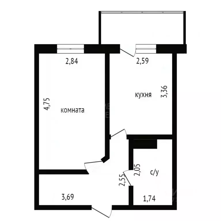 1-к кв. Тюменская область, Тюмень Велижанская ул., 66 (38.8 м) - Фото 2