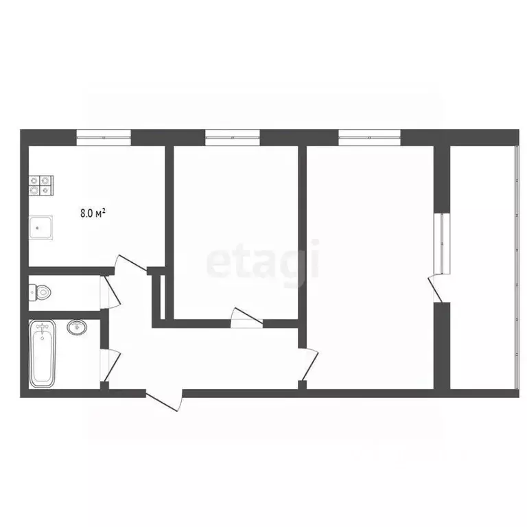 2-к кв. Тюменская область, Тюмень ул. 30 лет Победы, 94 (50.1 м) - Фото 1