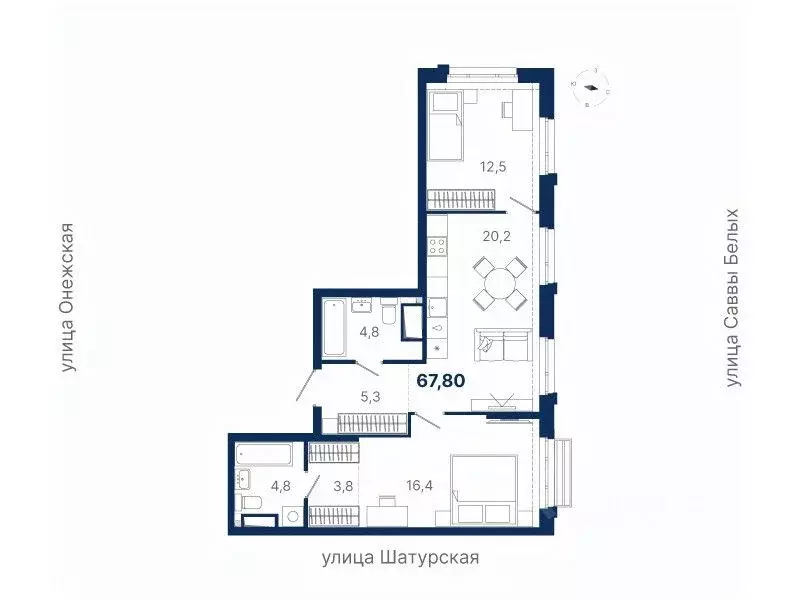 2-к кв. Свердловская область, Екатеринбург ул. Шатурская (67.8 м) - Фото 0