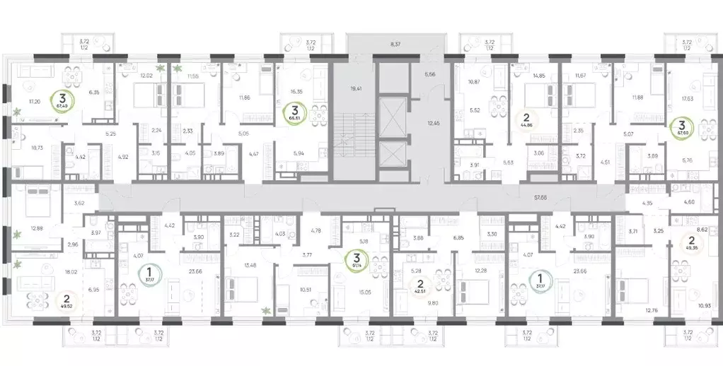 2-к кв. Красноярский край, Красноярск Юдинский жилой комплекс (49.35 ... - Фото 2