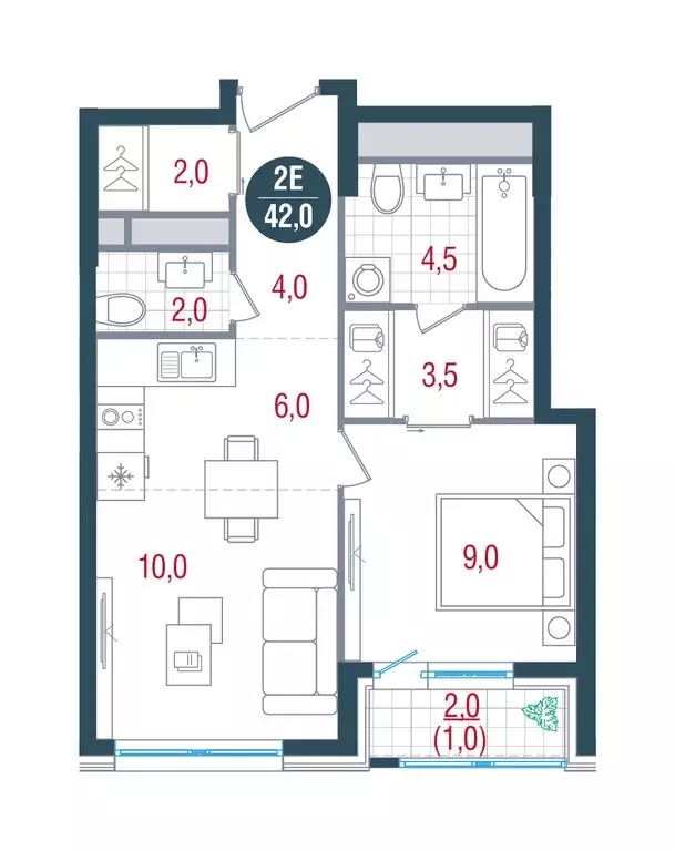 2-комнатная квартира: Москва, Кавказский бульвар, 51 (42 м) - Фото 1