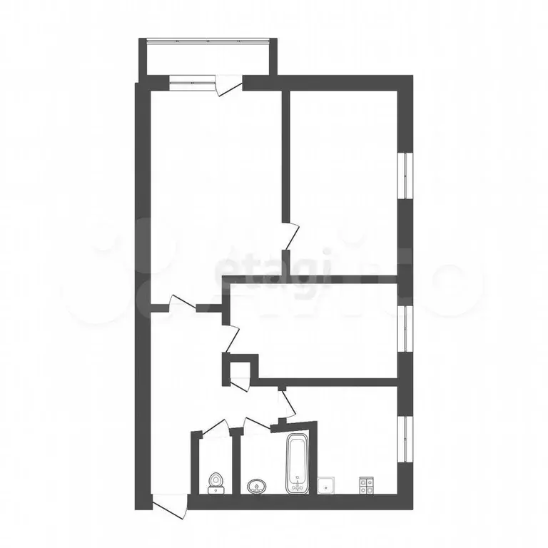 3-к. квартира, 51 м, 5/5 эт. - Фото 0