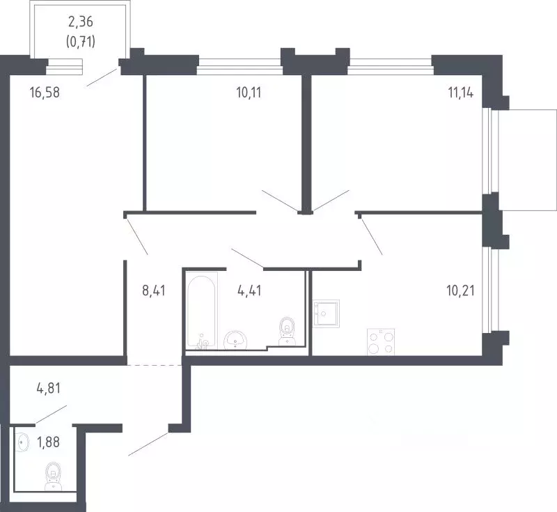 3-к кв. Сахалинская область, Корсаков Сердце Сахалина жилой комплекс ... - Фото 1