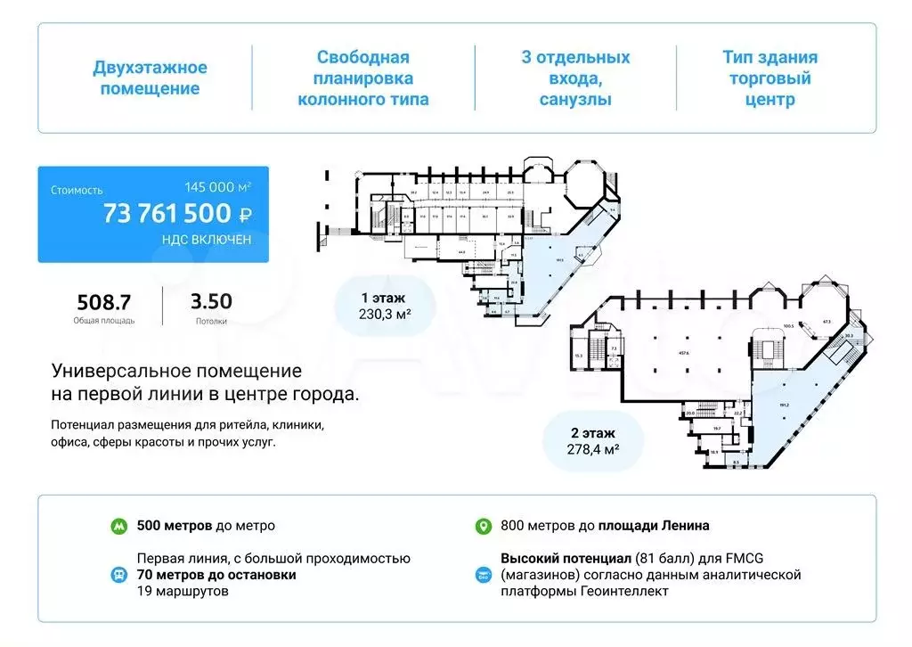 Универсальное помещение на первой линии в центре с НДС - Фото 0