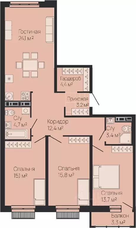 3-к кв. Нижегородская область, Нижний Новгород Резиденция жилой ... - Фото 0