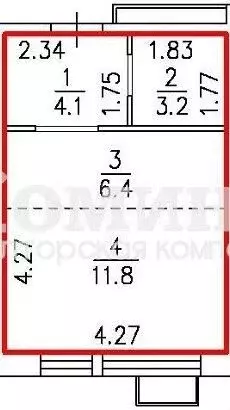 Квартира-студия, 25,5 м, 24/24 эт. - Фото 0