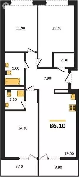 4-комнатная квартира: Пенза, улица 65-летия Победы, 32 (86.1 м) - Фото 1