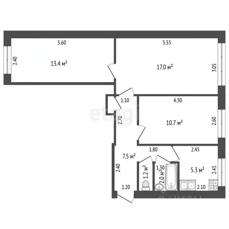 3-к кв. Калужская область, Медынь ул. Митрофанова, 30 (57.5 м) - Фото 1