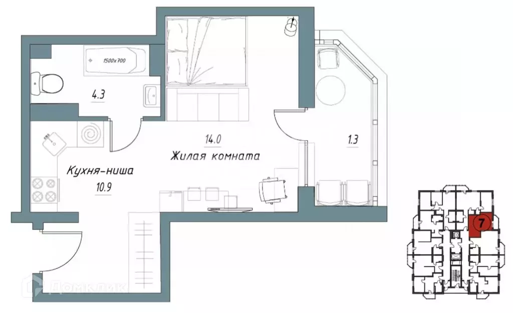 Продаётся 1-к квартира, 30.5 м - Фото 0