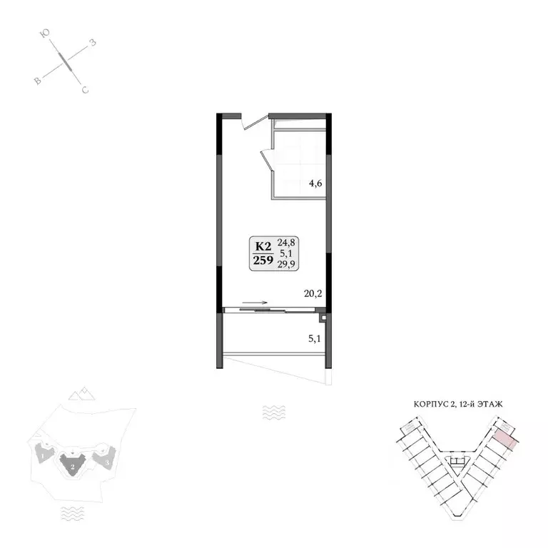 Студия Крым, Алушта муниципальный округ, пос. Бондаренково Летто жилой ... - Фото 0