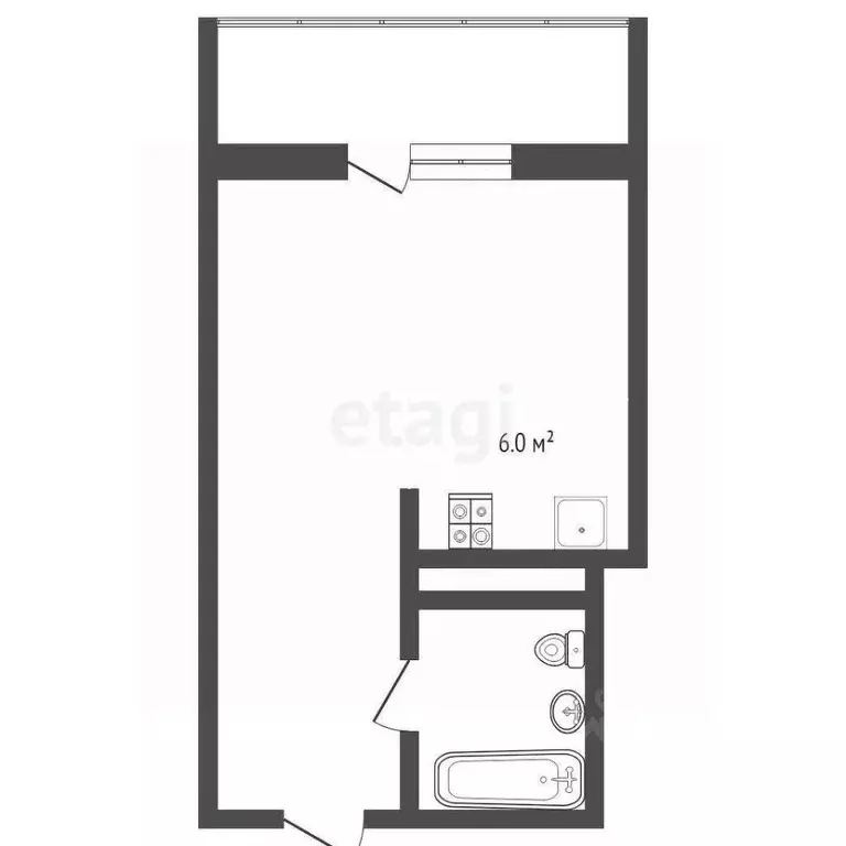 Студия Тюменская область, Тюмень ул. Фармана Салманова, 10 (25.9 м) - Фото 0