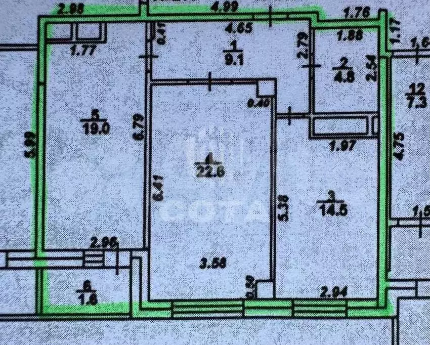 2-к. квартира, 70 м, 3/14 эт. - Фото 0