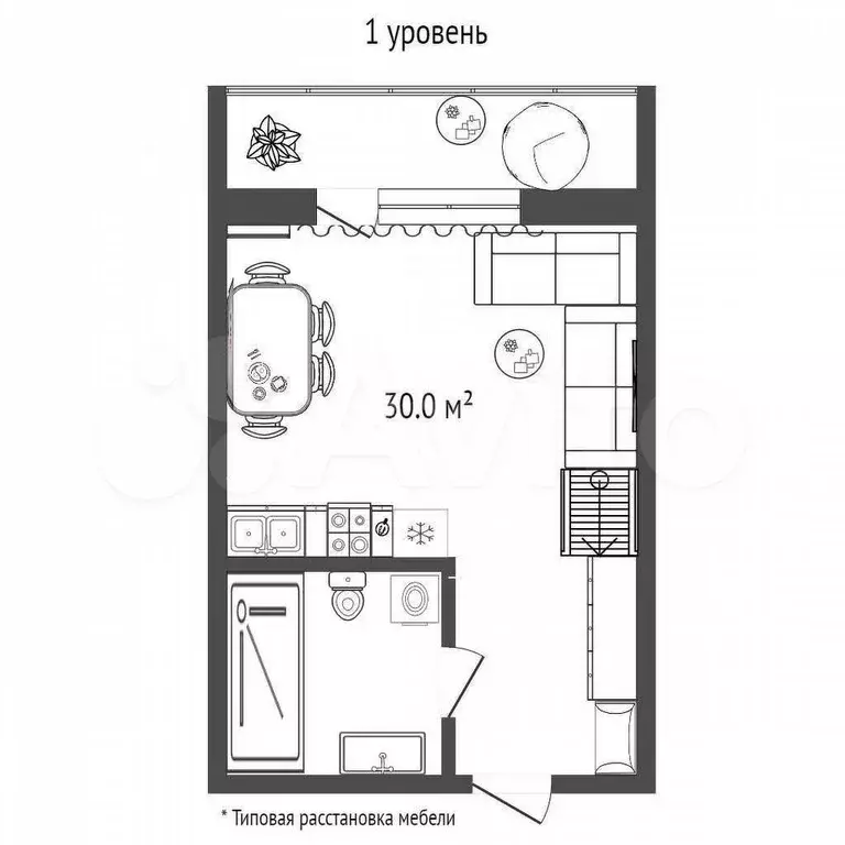 Квартира-студия, 30 м, 17/17 эт. - Фото 0