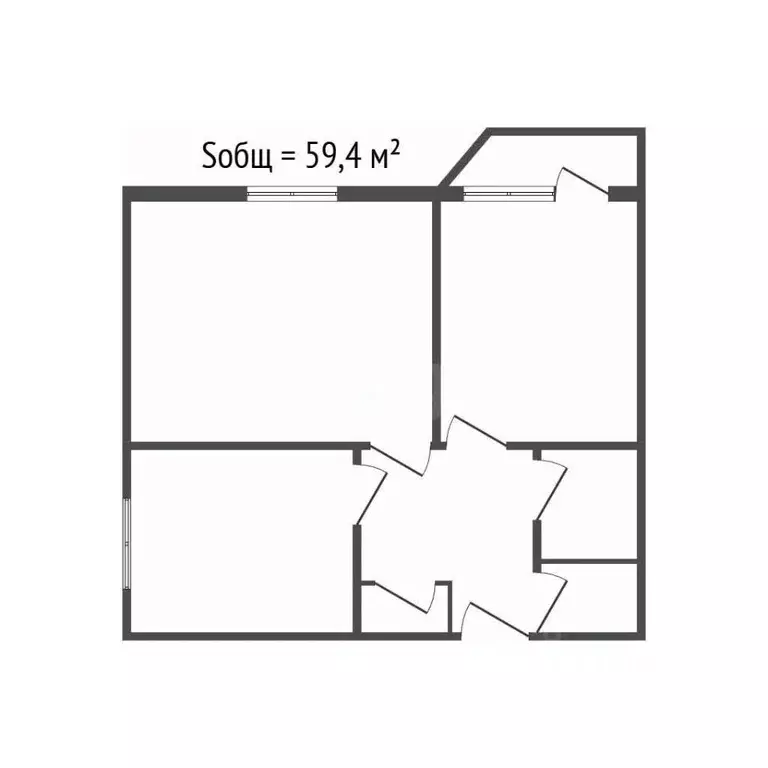 2-к кв. Брянская область, Брянск ул. Костычева, 23к1 (59.4 м) - Фото 2