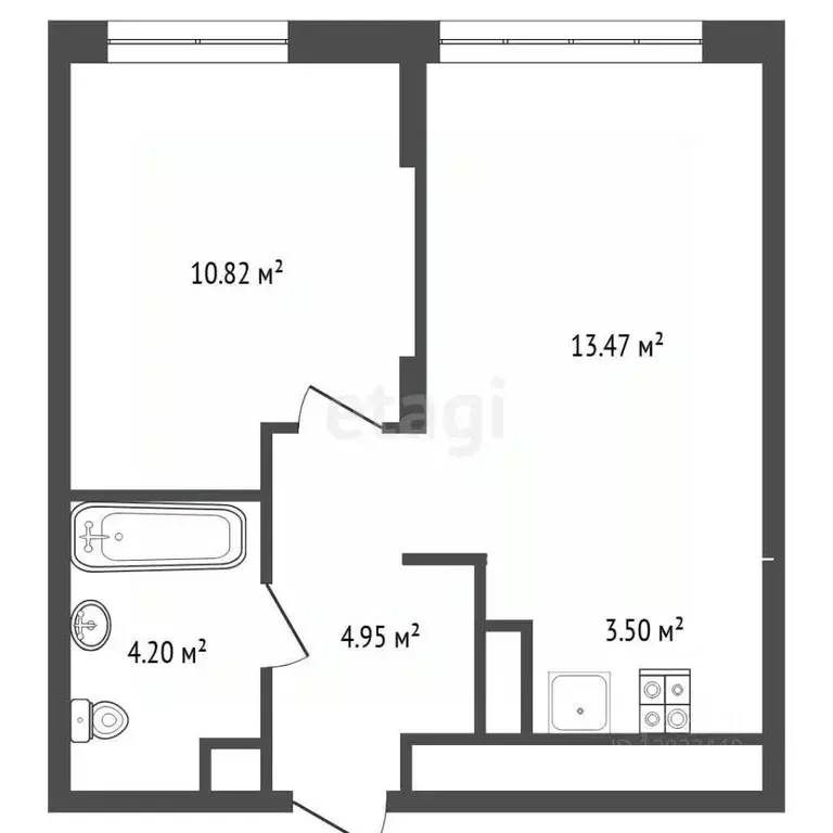 1-к кв. Тюменская область, Тюмень ул. Андрея Кореневского, 5 (37.0 м) - Фото 2