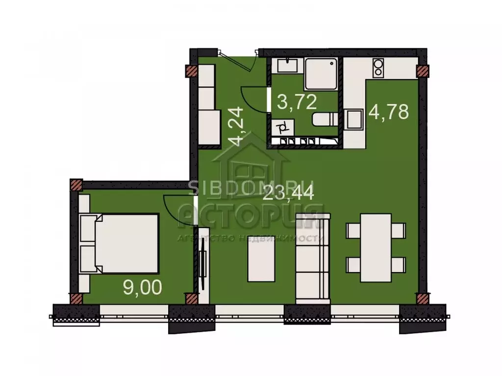 2-комнатная квартира: Красноярск, улица Сады, 6Г (45.18 м) - Фото 0