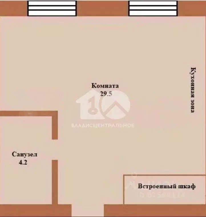 Студия Новосибирская область, Новосибирск Рубежная ул., 18 (36.5 м) - Фото 2