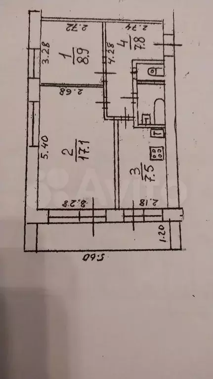 2-к. квартира, 47,9 м, 2/2 эт. - Фото 0