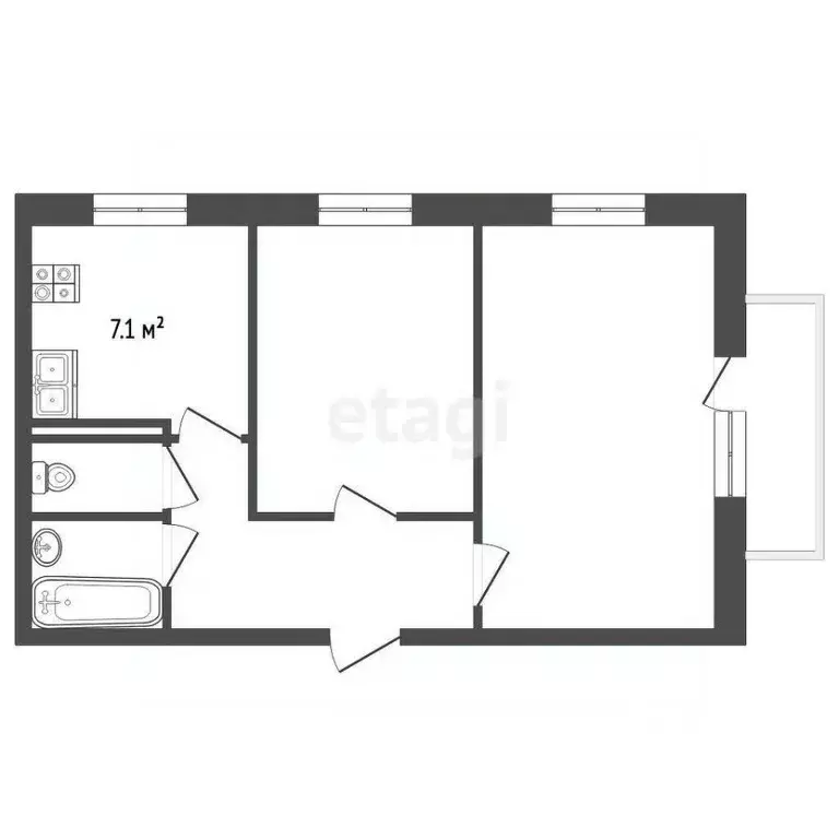 2-к кв. Орловская область, Орел Прокуровка мкр,  (49.9 м) - Фото 2