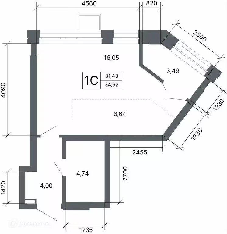Продаётся квартира-студия, 34.7 м - Фото 1