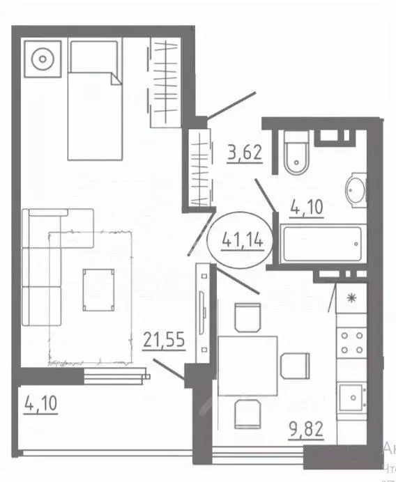 1-к кв. Орловская область, Орел Раздольная ул., 29 (42.9 м) - Фото 2