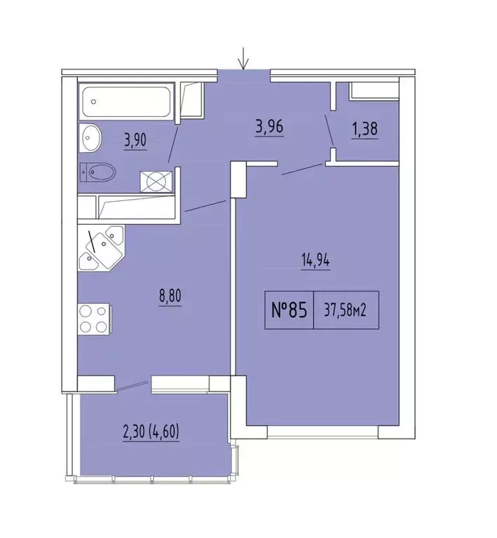 1-комнатная квартира: Феодосия, улица Грина, 43 (35.28 м) - Фото 1