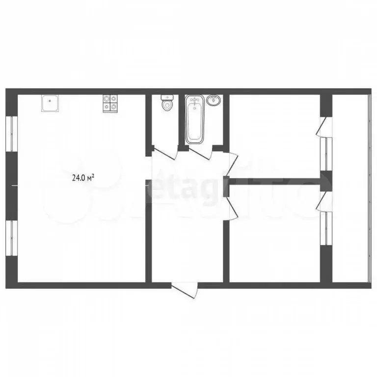 3-к. квартира, 64 м, 1/5 эт. - Фото 0