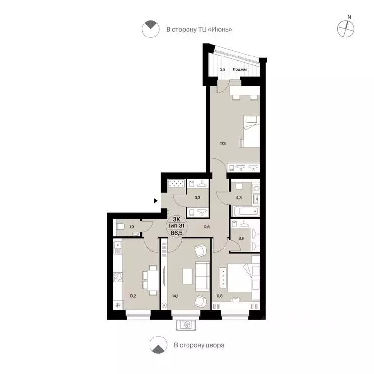 3-к кв. Коми, Сыктывкар Октябрьский просп., 137 (86.5 м) - Фото 0