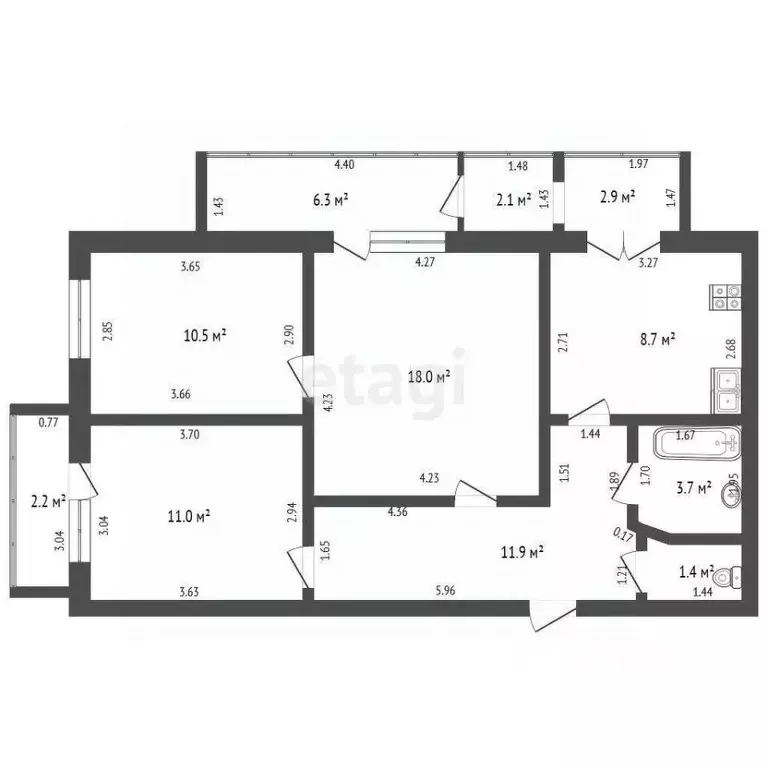 3-к кв. Краснодарский край, Анапа Терская ул., 188 (78.0 м) - Фото 2