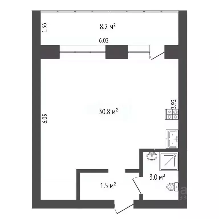 Студия Тюменская область, Тюмень Мелиораторов мкр, ул. Голышева, 5 ... - Фото 2
