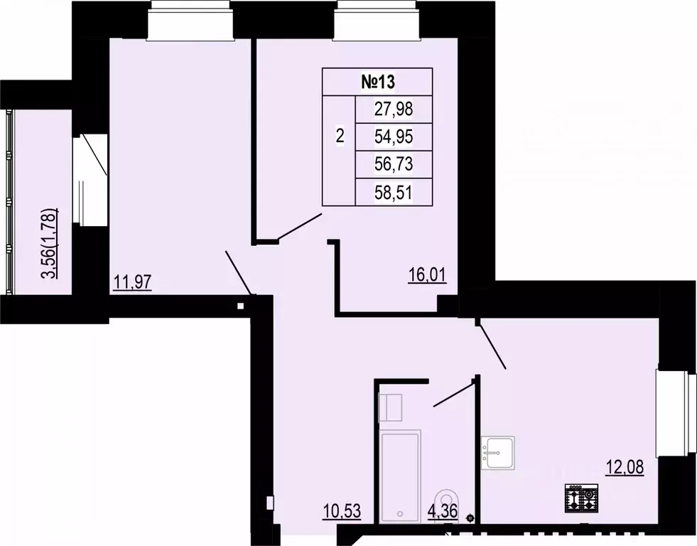 2-к кв. Костромская область, Кострома ул. Войкова, 34 (56.73 м) - Фото 1