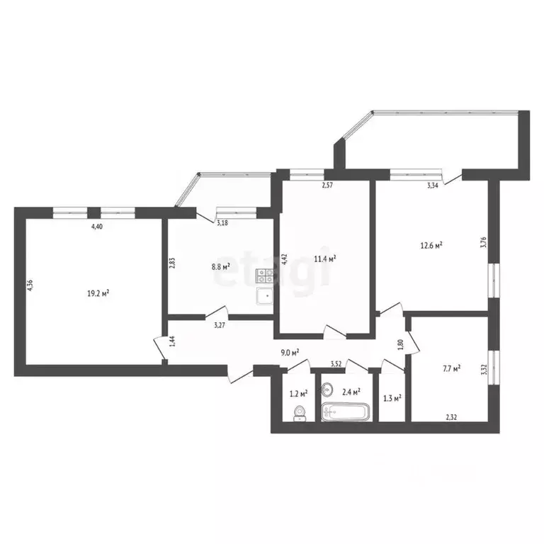 4-к кв. Амурская область, Тында ул. Красная Пресня, 9 (73.6 м) - Фото 1