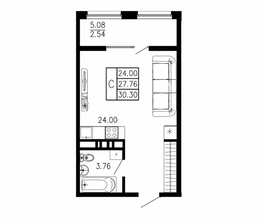 Студия Крым, Феодосия муниципальный округ, Приморский пгт ул. ... - Фото 1