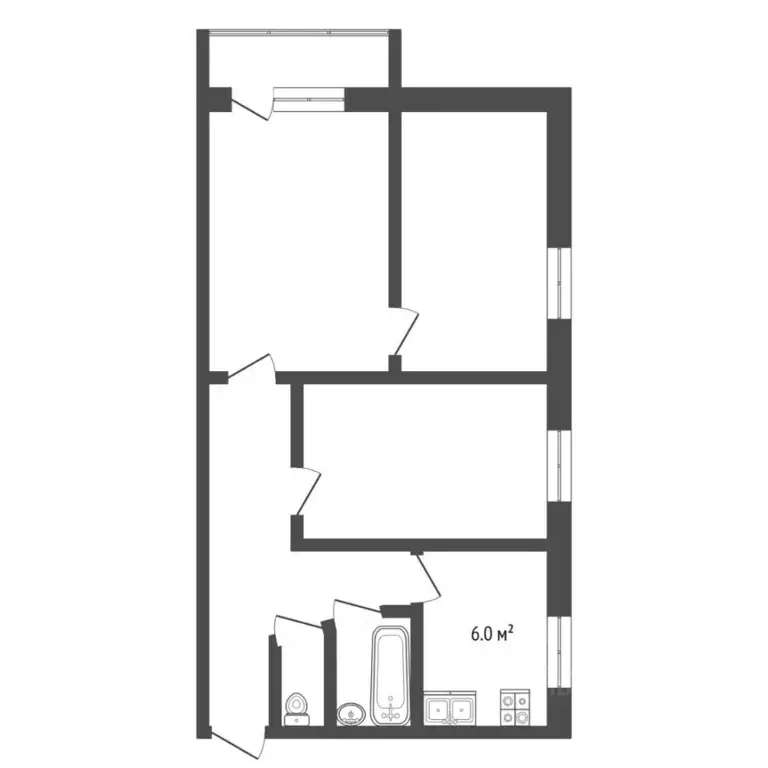 3-к кв. Тюменская область, Тюмень ул. Семакова, 25/28 (50.0 м) - Фото 1