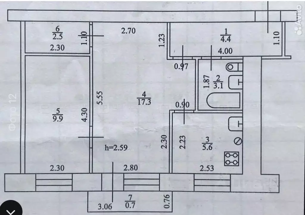 1-к кв. Татарстан, Казань ул. Искра, 8 (42.8 м) - Фото 2