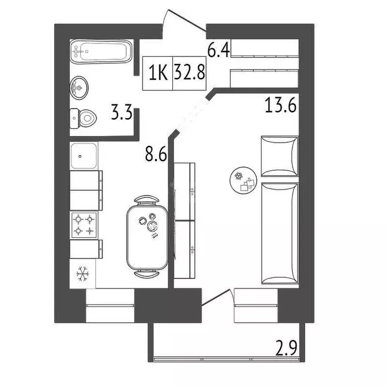 Продаётся 1-к квартира, 32.9 м - Фото 0