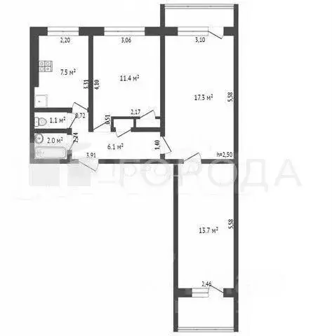 3-к кв. Алтайский край, Барнаул Докучаево мкр, ул. Шукшина, 24 (60.0 ... - Фото 1