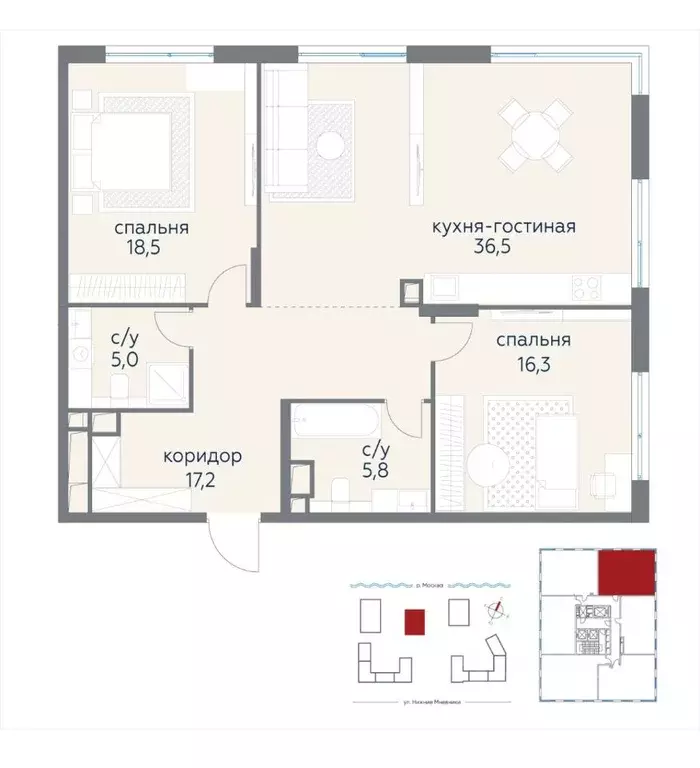 3-к кв. Москва ул. Нижние Мневники, 9 (99.6 м) - Фото 1