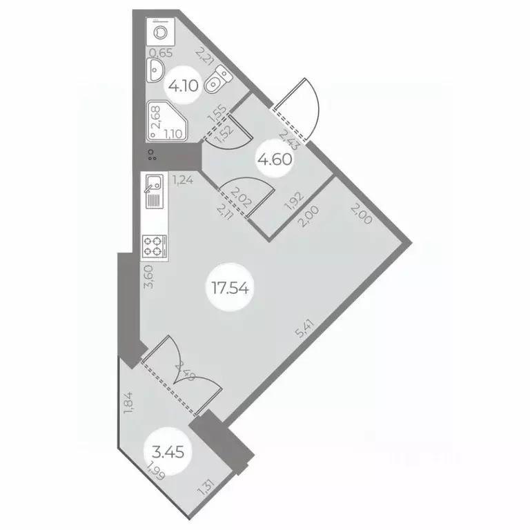 Студия Санкт-Петербург ул. Маршала Захарова, 10 (27.97 м) - Фото 0