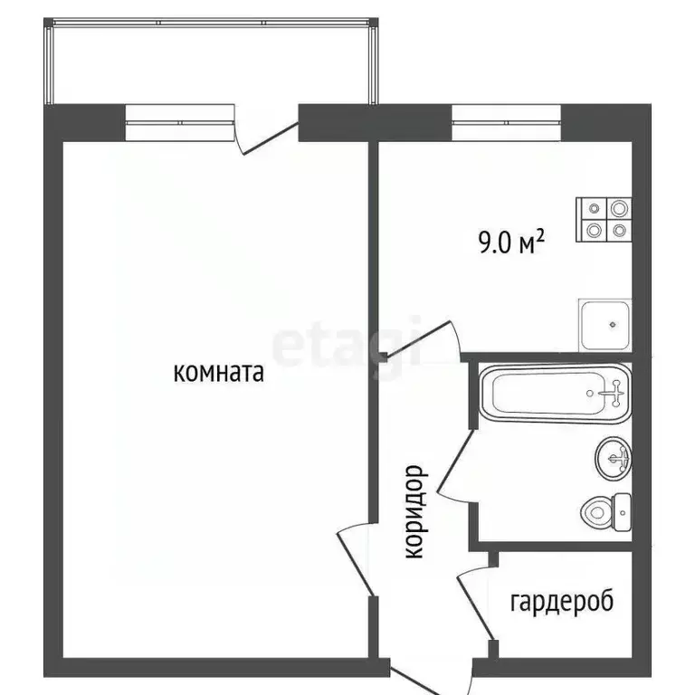 1-к кв. Владимирская область, Муром Трудовая ул., 21 (37.6 м) - Фото 1