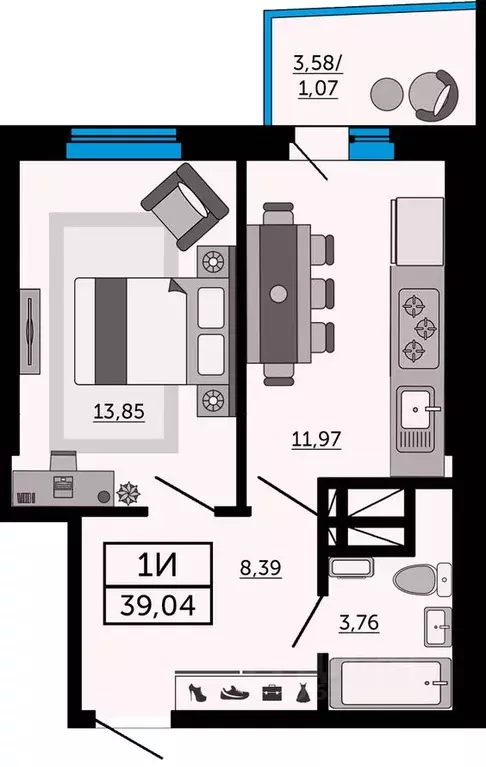 1-к кв. Ростовская область, Ростов-на-Дону Донской Арбат жилой ... - Фото 1
